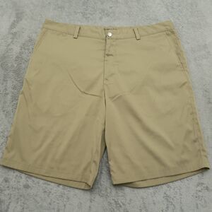 Nike Golf Dri-Fit Shorts Men's Size 38 Beige Microfiber Flat-Front 11" Inseam